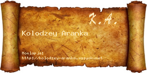 Kolodzey Aranka névjegykártya