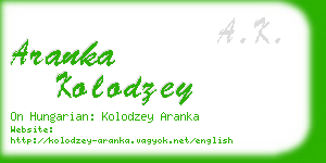 aranka kolodzey business card